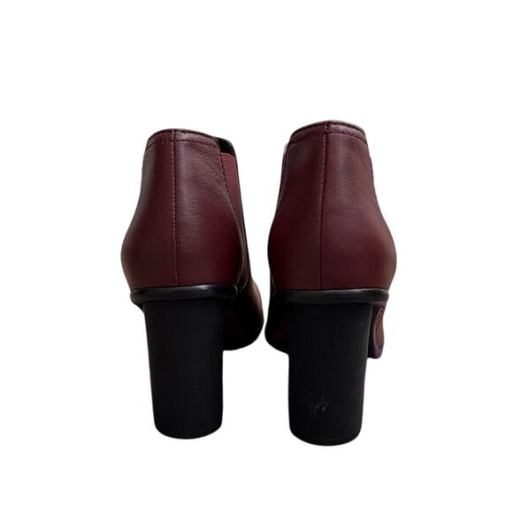 Jil Sander 'Navy' Leather Ankle Boots Burgundy Size 38 US 8 - Picture 5 of 8